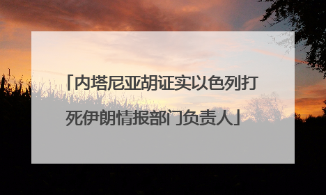 内塔尼亚胡证实以色列打死伊朗情报部门负责人