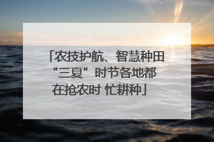 农技护航、智慧种田 “三夏”时节各地都在抢农时 忙耕种