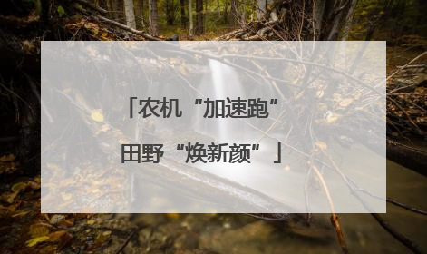 农机“加速跑” 田野“焕新颜”