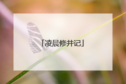 凌晨修井记