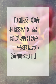 剧版《哈利波特》最新选角出炉，马尔福饰演者公开