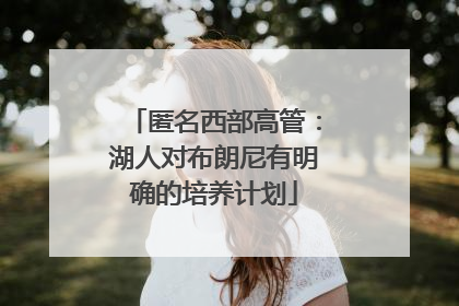 匿名西部高管：湖人对布朗尼有明确的培养计划