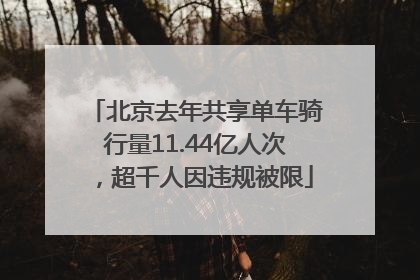 北京去年共享单车骑行量11.44亿人次，超千人因违规被限