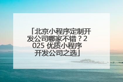 北京小程序定制开发公司哪家不错？2025 优质小程序开发公司之选