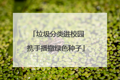 垃圾分类进校园 携手播撒绿色种子