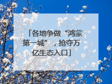 各地争做“鸿蒙第一城”，抢夺万亿生态入口