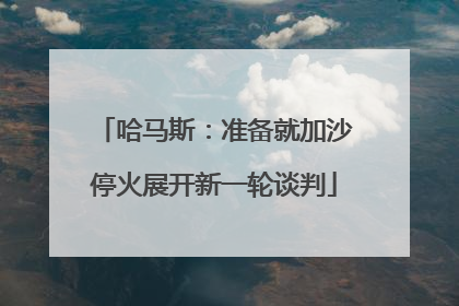 哈马斯：准备就加沙停火展开新一轮谈判