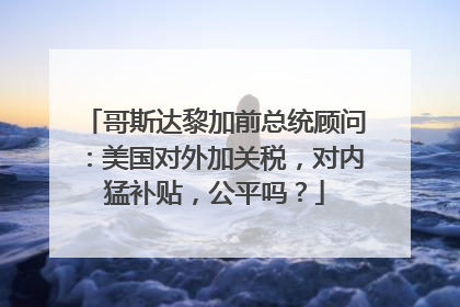 哥斯达黎加前总统顾问：美国对外加关税，对内猛补贴，公平吗？