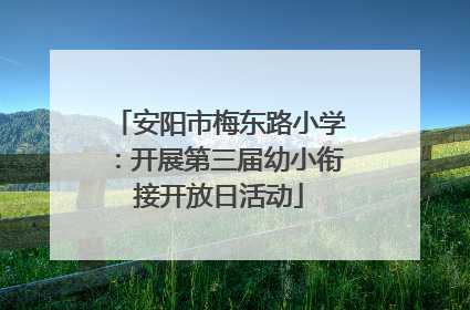 安阳市梅东路小学：开展第三届幼小衔接开放日活动