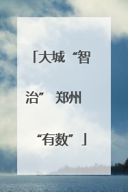 大城“智治” 郑州“有数”