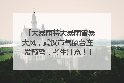 大暴雨特大暴雨雷暴大风，武汉市气象台连发预警，考生注意！
