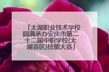 太湖职业技术学校圆满承办安庆市第二十二届中职学校(太湖赛区)技能大赛