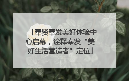 奉贤奉发美好体验中心启幕，诠释奉发“美好生活营造者”定位