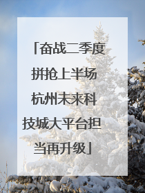 奋战二季度 拼抢上半场 杭州未来科技城大平台担当再升级