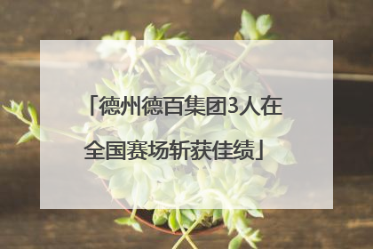 德州德百集团3人在全国赛场斩获佳绩