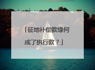 征地补偿款缘何成了执行款？