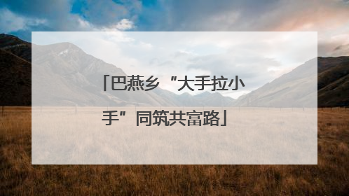巴燕乡“大手拉小手”同筑共富路