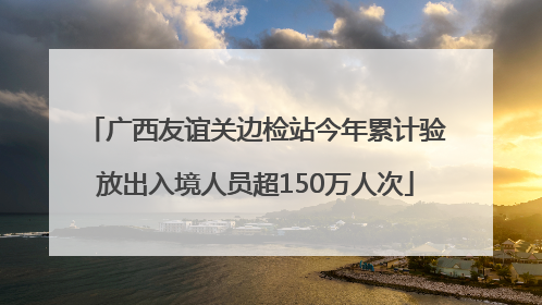 广西友谊关边检站今年累计验放出入境人员超150万人次