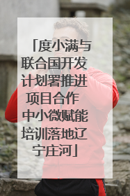 度小满与联合国开发计划署推进项目合作 中小微赋能培训落地辽宁庄河