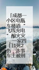 成都一小区电瓶车楼道“飞线充电”酿火灾，一家四口1死2伤，涉事车主被刑拘
