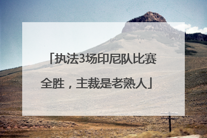 执法3场印尼队比赛全胜，主裁是老熟人