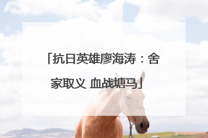 抗日英雄廖海涛：舍家取义 血战塘马