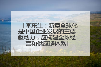 李东生：新型全球化是中国企业发展的主要驱动力，应构建全球经营和供应链体系