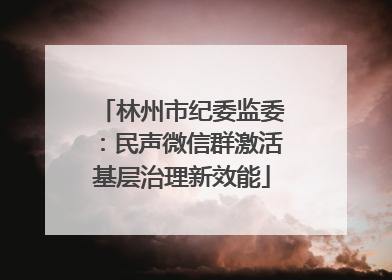 林州市纪委监委：民声微信群激活基层治理新效能