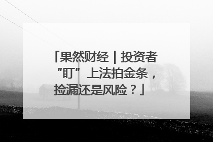 果然财经｜投资者“盯”上法拍金条，捡漏还是风险？