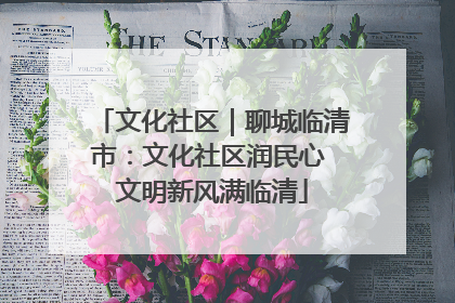 文化社区｜聊城临清市：文化社区润民心 文明新风满临清