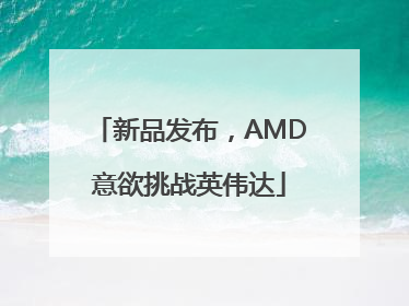 新品发布，AMD意欲挑战英伟达