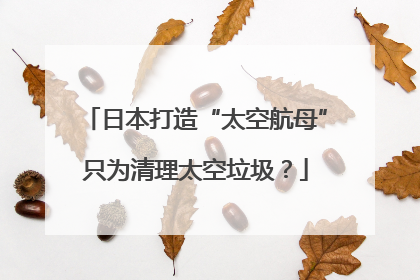 日本打造“太空航母”只为清理太空垃圾？