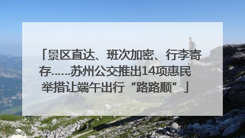 景区直达、班次加密、行李寄存……苏州公交推出14项惠民举措让端午出行“路路顺”
