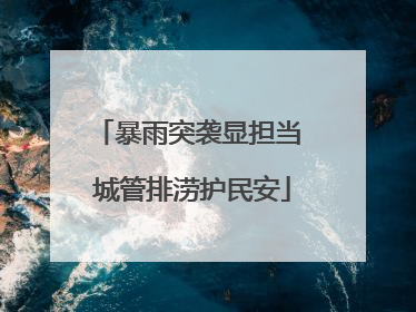 暴雨突袭显担当 城管排涝护民安