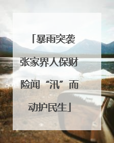 暴雨突袭 张家界人保财险闻“汛”而动护民生