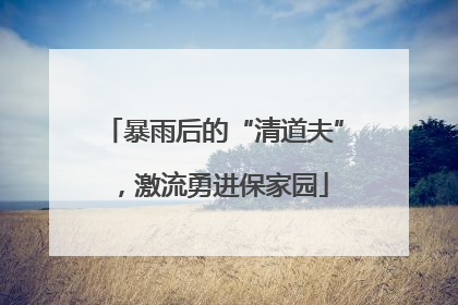 暴雨后的“清道夫”，激流勇进保家园