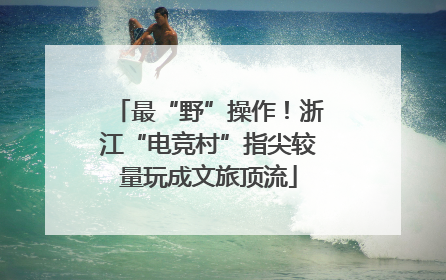 最“野”操作！浙江“电竞村”指尖较量玩成文旅顶流