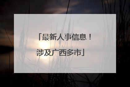 最新人事信息！涉及广西多市