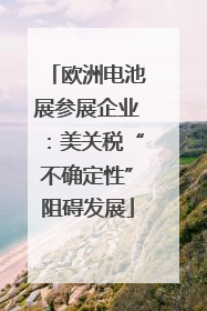 欧洲电池展参展企业：美关税“不确定性”阻碍发展