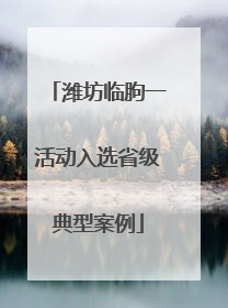 潍坊临朐一活动入选省级典型案例