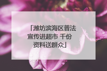 潍坊滨海区普法宣传进超市 千份资料送群众