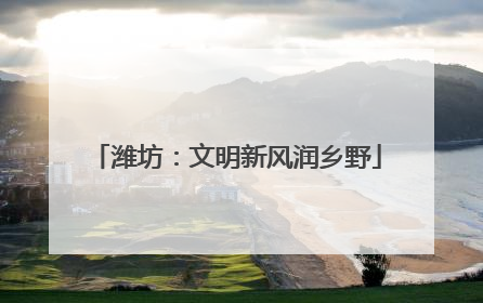 潍坊：文明新风润乡野