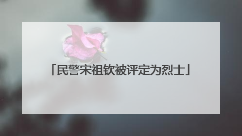 民警宋祖钦被评定为烈士