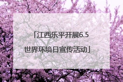 江西乐平开展6.5世界环境日宣传活动