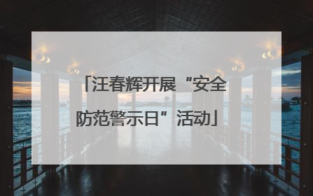 汪春辉开展“安全防范警示日”活动