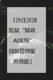 沙洋汉津监狱“狱政AI系统”创新管理服务效能