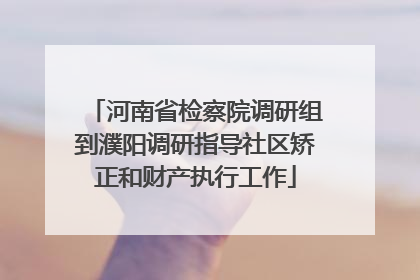 河南省检察院调研组到濮阳调研指导社区矫正和财产执行工作