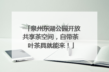 泉州东湖公园开放共享茶空间，自带茶叶茶具就能来！