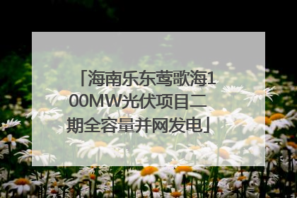 海南乐东莺歌海100MW光伏项目二期全容量并网发电