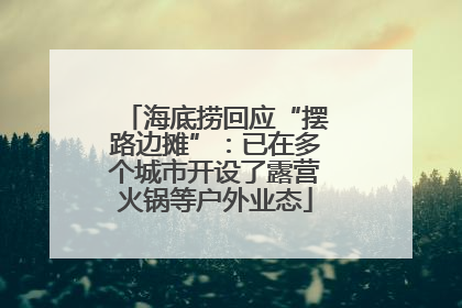 海底捞回应“摆路边摊”：已在多个城市开设了露营火锅等户外业态